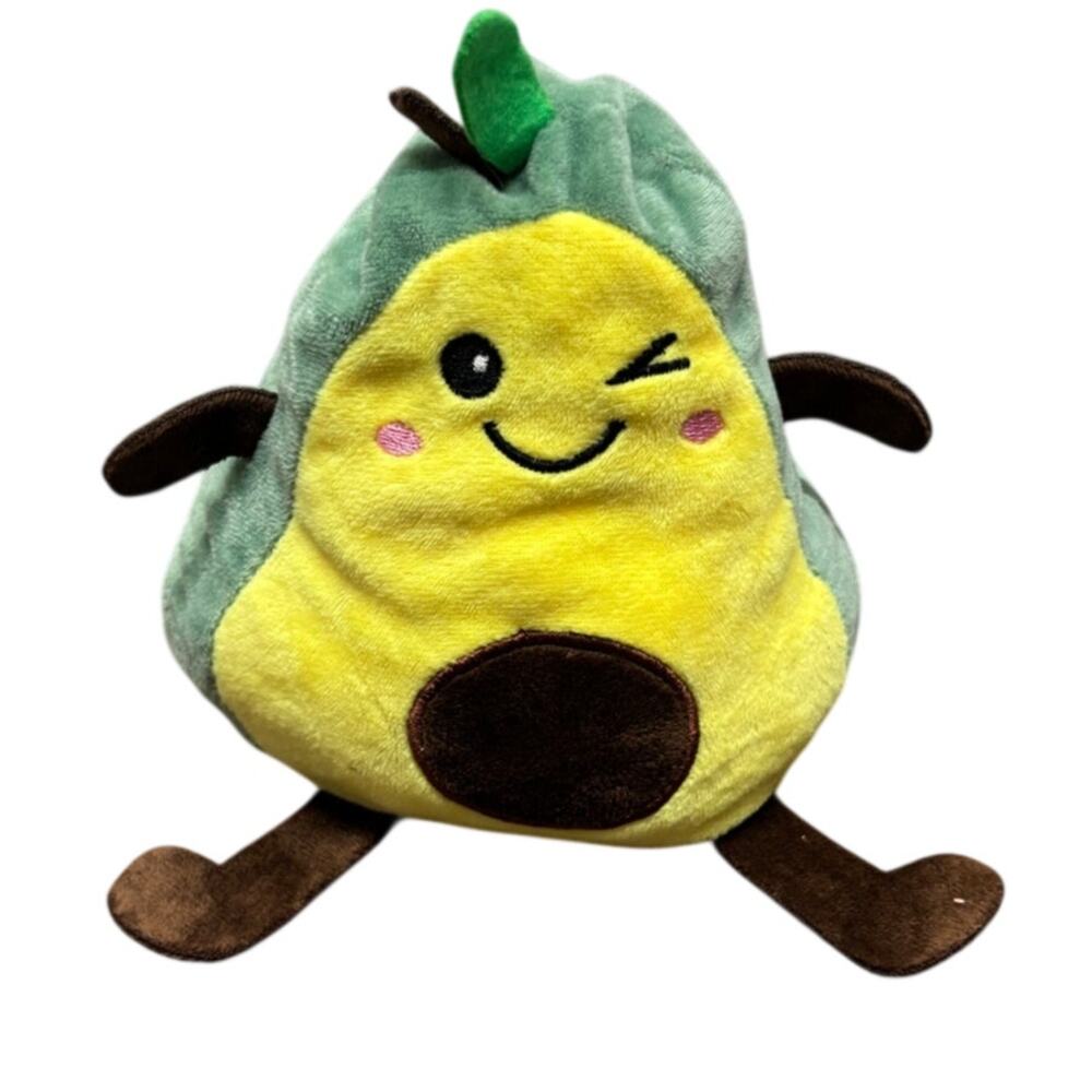 Reversible Avocado Plush Happy Winking & Frowning Sad Mad Stuffed Animal